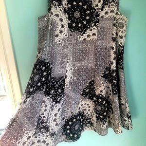 Zara Black and White Printed Mini Dress